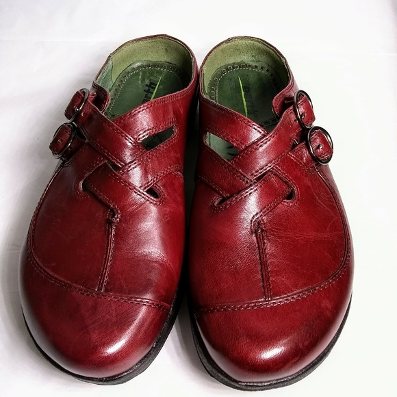 Earth Shoes - Earth Sz 9B Red Faithe Mary Jane Clog Mule Shoes